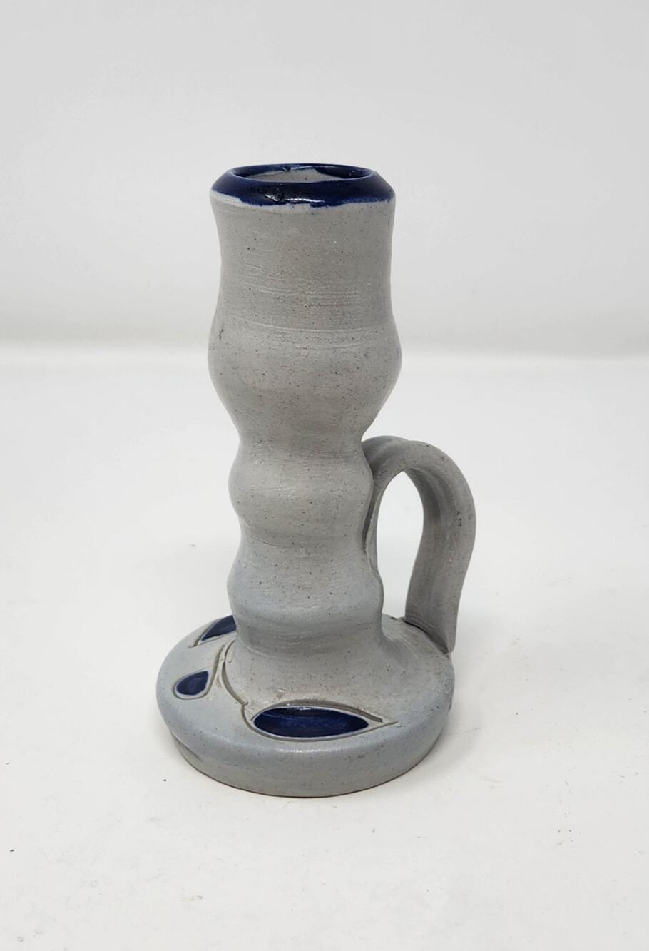 Williamsburg Pottery Candlestick Holder Salt Glaze Taper